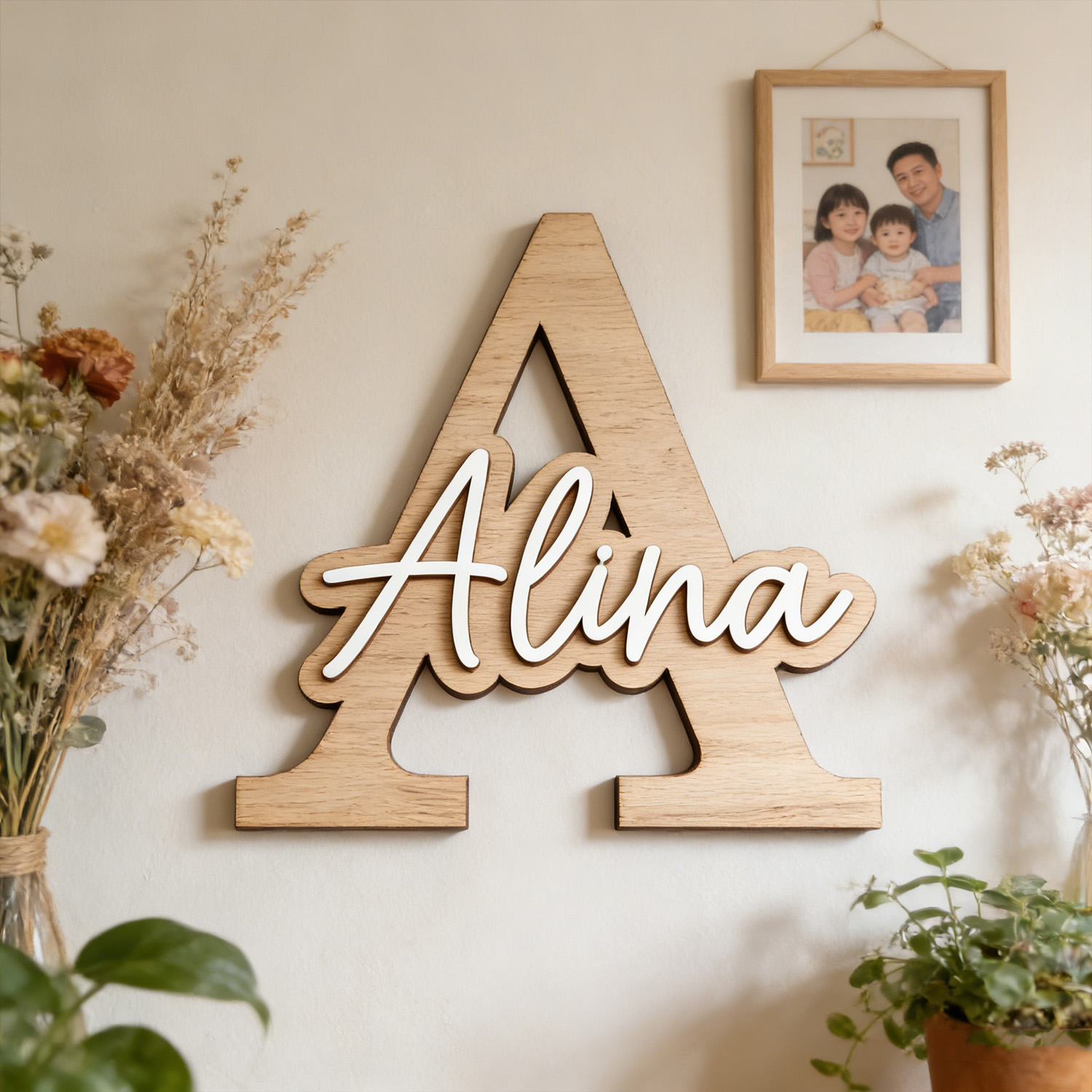 1pc Customizable Wooden Letter - Nursery 评论和价格