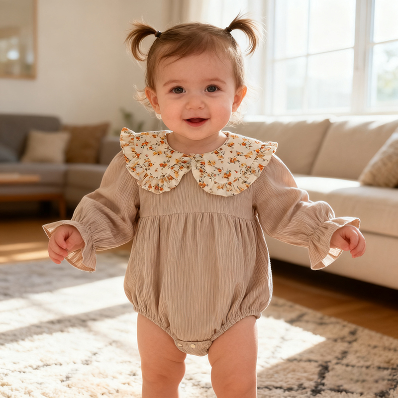Spring Vintage Newborn Infant  - Newborn Baby Girl Romper Floral 评论和价格