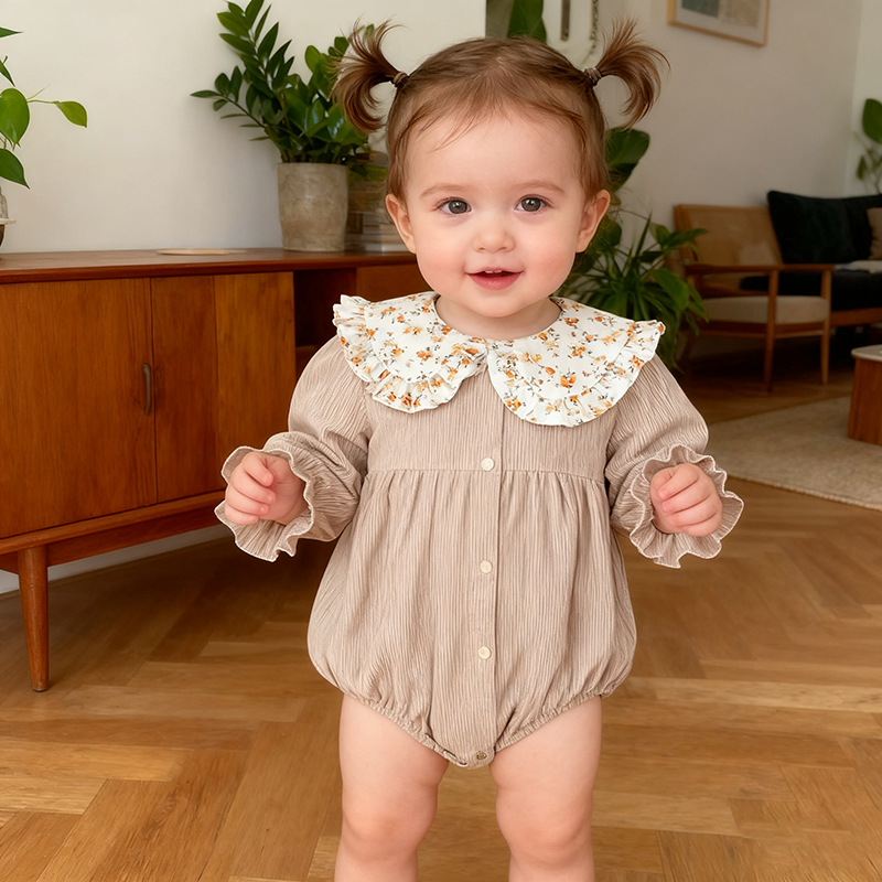 Spring Vintage Newborn Infant  - Newborn Baby Girl Romper Floral 评论和价格