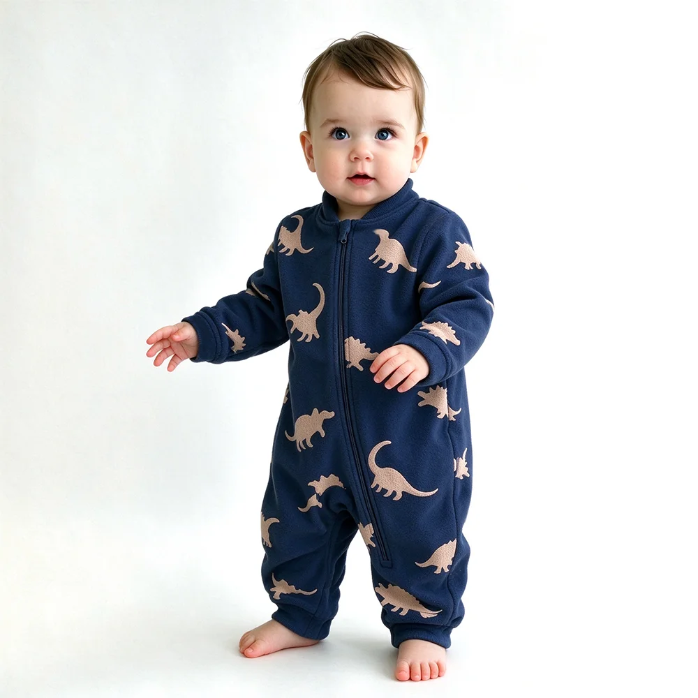 Soft Warm Baby Fleece Onesie C - Cotton Baby Onesies Zipper 评论和价格