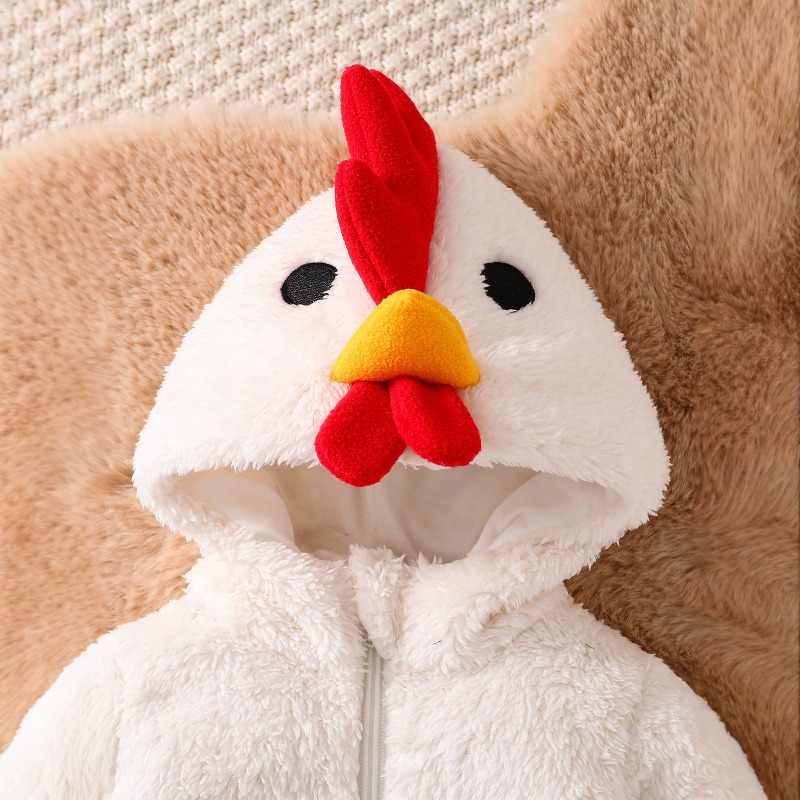 Newborn Baby White Chicken Rom - Cotton Baby Onesies Zipper 评论和价格